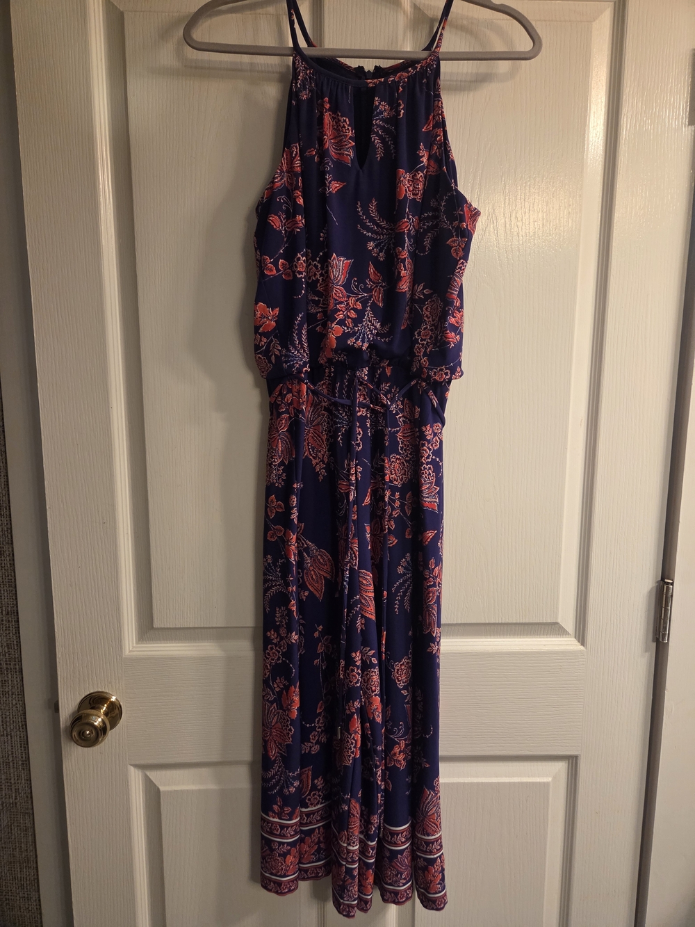 London Times Purple With Orange Red Floral Onepiece